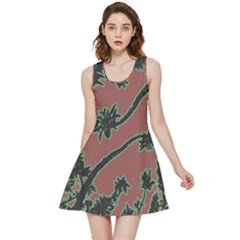 Tropical Style Floral Motif Print Pattern Inside Out Reversible Sleeveless Dress by dflcprintsclothing