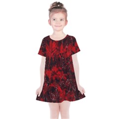 Red Abstract Kids  Simple Cotton Dress by Dazzleway