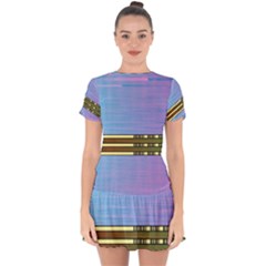 Glitched Vaporwave Hack The Planet Drop Hem Mini Chiffon Dress by WetdryvacsLair