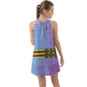 Glitched Vaporwave Hack The Planet Halter Tie Back Chiffon Dress View2