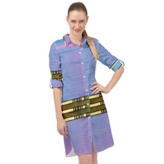 Glitched Vaporwave Hack The Planet Long Sleeve Mini Shirt Dress by WetdryvacsLair