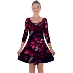 Love Deception Concept Artwork Quarter Sleeve Skater Dress by dflcprintsclothing