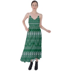 Christmas Knit Digital Tie Back Maxi Dress by Mariart