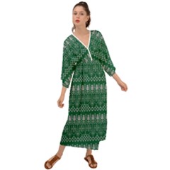 Christmas Knit Digital Grecian Style  Maxi Dress by Mariart