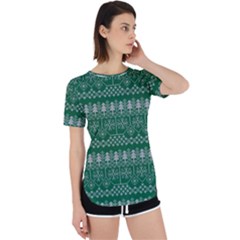 Christmas Knit Digital Perpetual Short Sleeve T-shirt by Mariart