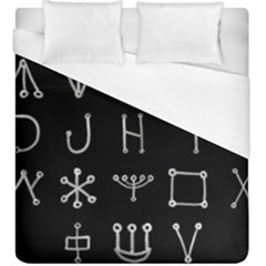 Heinrich Cornelius Agrippa Of Occult Philosophy 1651 Malachim Alphabet Collected Inverted Square Duvet Cover (king Size) by WetdryvacsLair