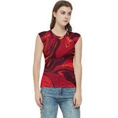 Red Vivid Marble Pattern Women s Raglan Cap Sleeve Tee by goljakoff