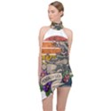 Possum - Mentally Sick Physically Thick Halter Asymmetric Satin Top View1