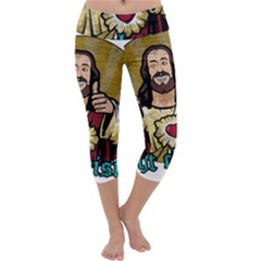 Buddy Christ Capri Yoga Leggings by Valentinaart