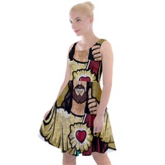 Buddy Christ Knee Length Skater Dress by Valentinaart