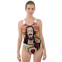 Got Christ? Cut-out Back One Piece Swimsuit by Valentinaart