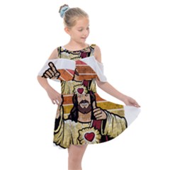 Got Christ? Kids  Shoulder Cutout Chiffon Dress by Valentinaart