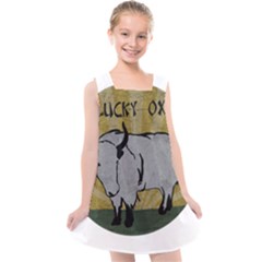 Chinese New Year ¨c Year Of The Ox Kids  Cross Back Dress by Valentinaart