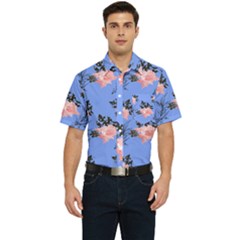 Flowers Pattern Men s Short Sleeve Pocket Shirt  by Sparkle