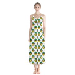 Holiday Pineapple Button Up Chiffon Maxi Dress by Sparkle