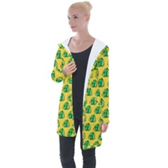 Beautiful Pattern Longline Hooded Cardigan by Sparkle