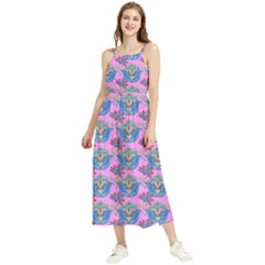 Floral Pattern Boho Sleeveless Summer Dress by Sparkle