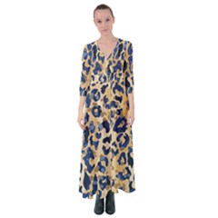 Leopard Skin  Button Up Maxi Dress by Sobalvarro