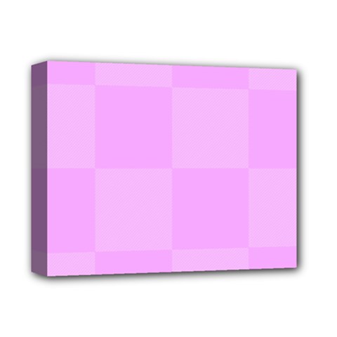 Pink Gingham Check Squares Deluxe Canvas 14  X 11  (stretched) by yoursparklingshop