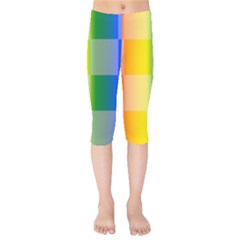 Lgbt Rainbow Buffalo Check Lgbtq Pride Squares Pattern Kids  Capri Leggings  by yoursparklingshop