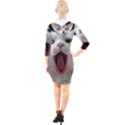 Wow Kitty Cat From Fonebook Quarter Sleeve Hood Bodycon Dress View2