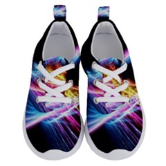 Colorful Neon Light Rays, Rainbow Colors Graphic Art Running Shoes by picsaspassion