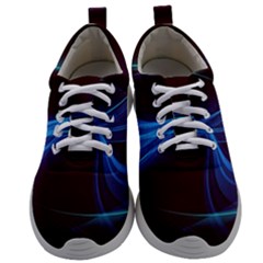 Light Waves In Blue And Green, Graphic Art Mens Athletic Shoes by picsaspassion