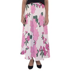 Floral Vintage Flowers Flared Maxi Skirt by Dutashop