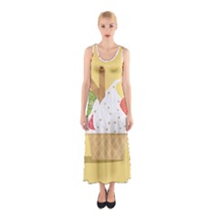 Ice Cream Dessert Summer Sleeveless Maxi Dress by Dutashop