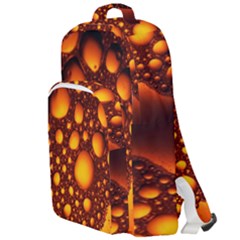 Bubbles Abstract Art Gold Golden Double Compartment Backpack by Dutashop