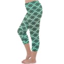 Pattern Texture Geometric Pattern Green Capri Winter Leggings  View2