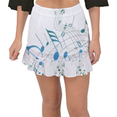 Music Notes Fishtail Mini Chiffon Skirt by Dutashop