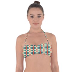 Texture Plaid Halter Bandeau Bikini Top by Dutashop