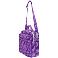 Pattern Texture Feet Dog Purple Crossbody Day Bag by Dutashop