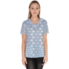 Pattern 3d Women s V-neck Scrub Top by Dutashop