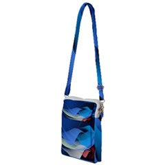 Flower Background Blue Design Multi Function Travel Bag by Dutashop