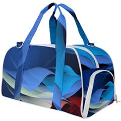 Flower Background Blue Design Burner Gym Duffel Bag by Dutashop