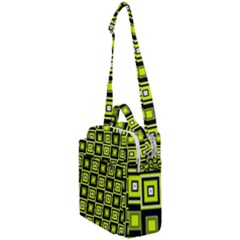 Green Pattern Square Squares Crossbody Day Bag by Dutashop