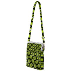 Green Pattern Square Squares Multi Function Travel Bag by Dutashop