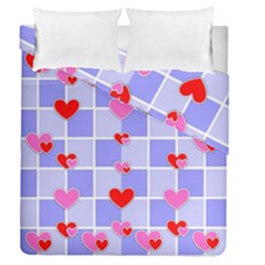 Love Hearts Valentine Decorative Duvet Cover Double Side (queen Size) by Dutashop