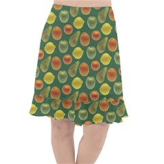 Background Fruits Several Fishtail Chiffon Skirt by Dutashop