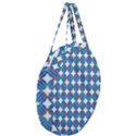 Geometric Dots Pattern Giant Round Zipper Tote View3