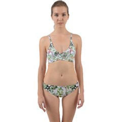 Green Flora Wrap Around Bikini Set by goljakoff