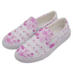 Pink Flowers Men s Canvas Slip Ons by Eskimos