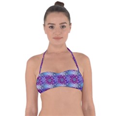 Snow Blue Purple Tulip Halter Bandeau Bikini Top by Dutashop