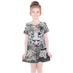 Samurai Oni Mask Kids  Simple Cotton Dress by Saga96