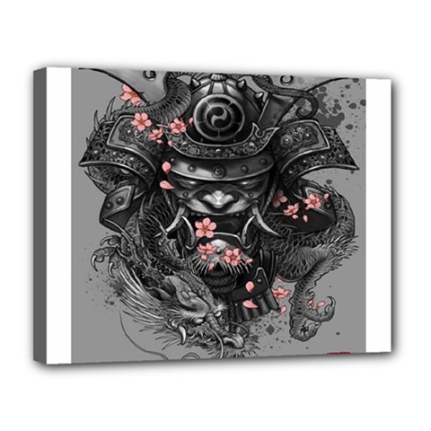 Samurai Oni Mask Canvas 14  X 11  (stretched) by Saga96