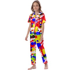 Colorfull Kids  Satin Short Sleeve Pajamas Set by Saptagram