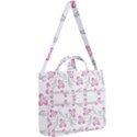 Pink folk flowers Square Shoulder Tote Bag View2