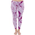 Dark pink flowers Classic Winter Leggings View1